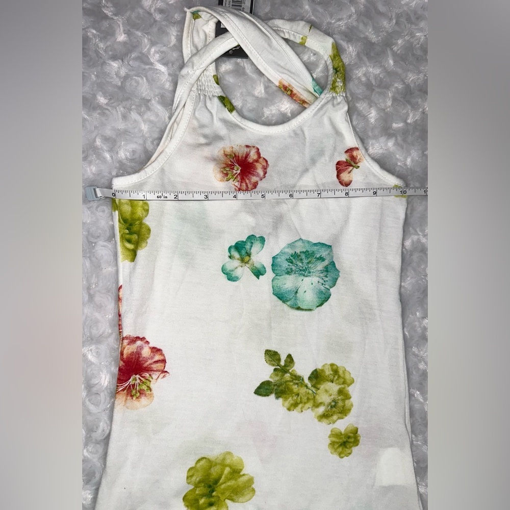 3 Pommes Girls Size EU 104=US 4 Racer Back Floral Midi Dress - Picture 3 of 10